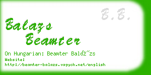 balazs beamter business card